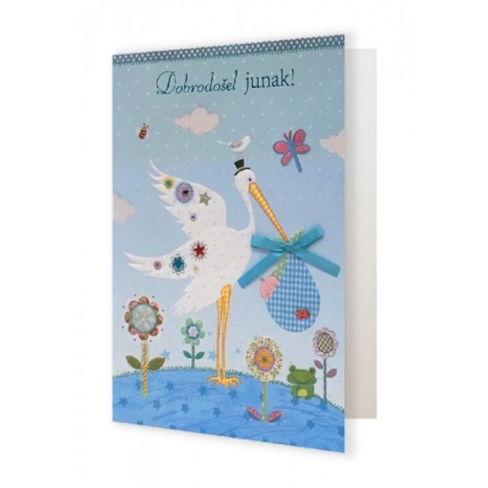 Voščilnica modra štorklja XL Thumbnail