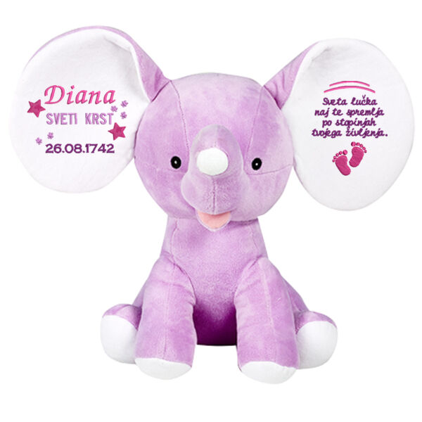 z verzom - Uhasti roza slonček Thumbnail