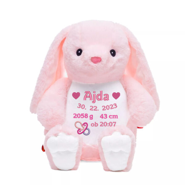 Puhasti Zajček roza srčki Thumbnail